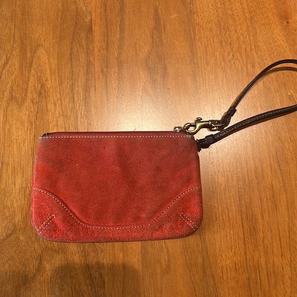 Coach red suede wristlet - Picture 3 of 6
